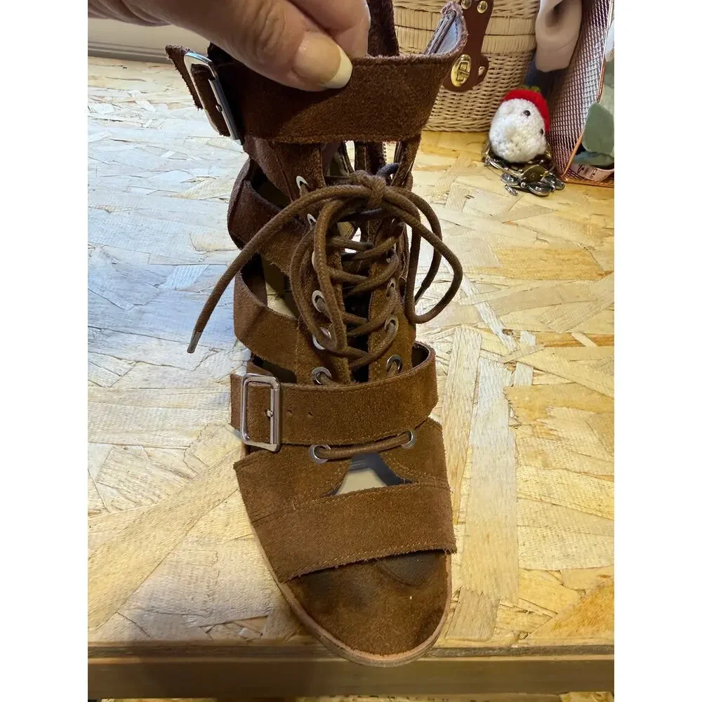 Steve Madden Jackson Heeled Lace Up Sandals Size 8